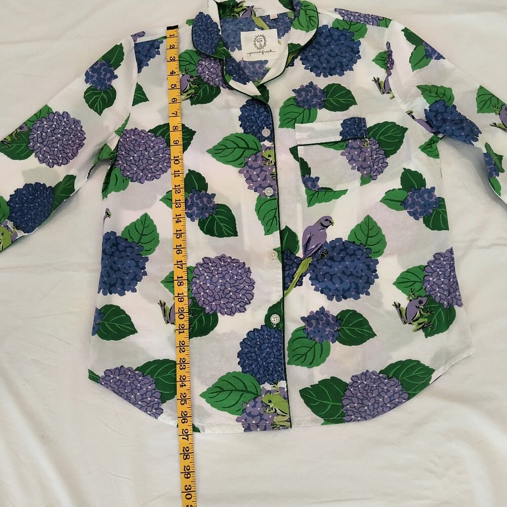 Printfresh  button-down pajama top 100% organic Cotton size S - Picture 4 of 6